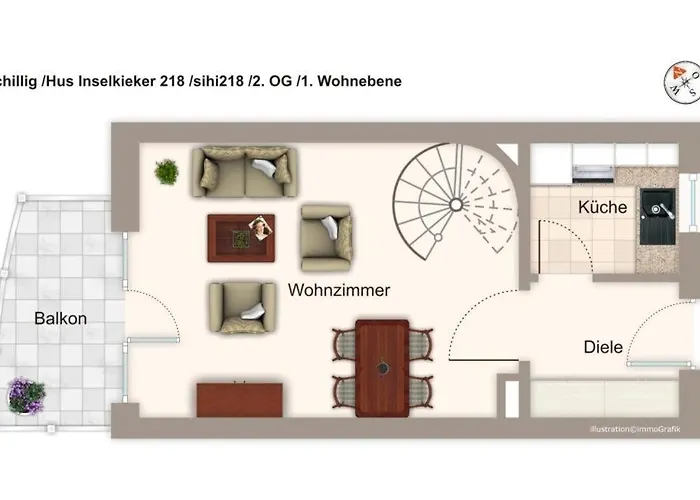 아파트 Hus Inselkieker Hus Inselkieker 218 쉴리그